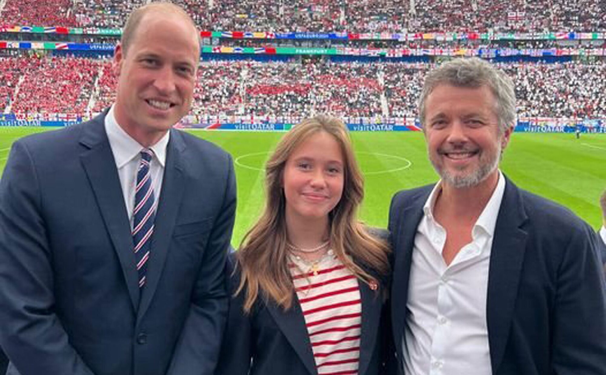 Cónclave royal en la Eurocopa 2024: Federico de Dinamarca 'presenta' al Príncipe Guillermo a su hija Josephine de Dinamarca