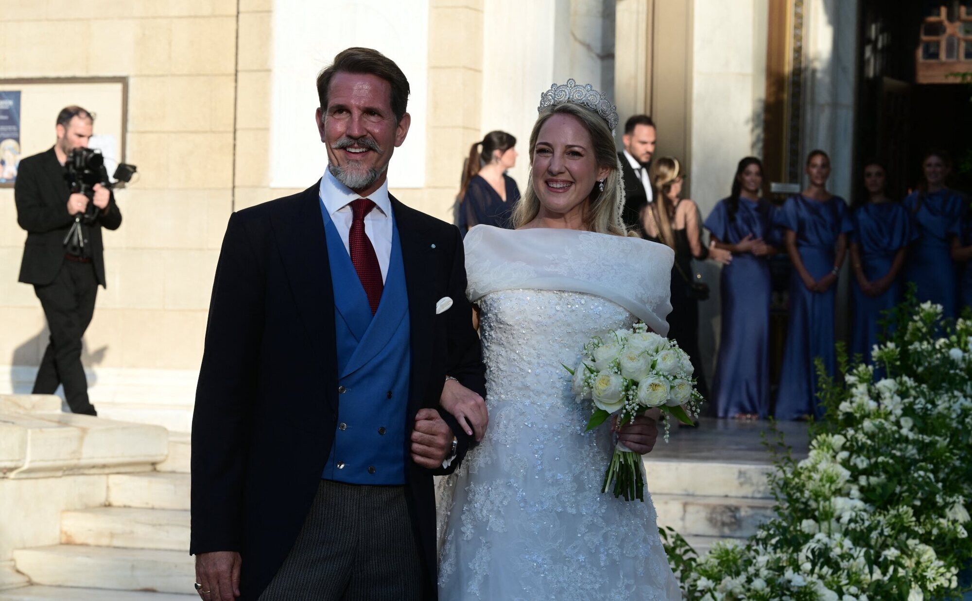 El look nupcial de Theodora de Grecia en su boda con Matthew Kumar: su vestido de novia y las valiosas joyas familiares