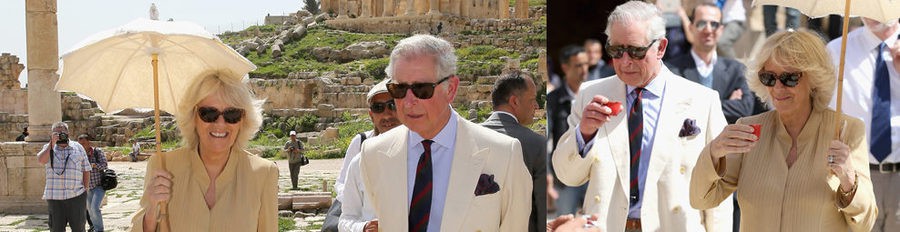 El Príncipe Carlos y Camilla Parker visitan un campamento de refugiados y las ruinas de Jerash en Jordania