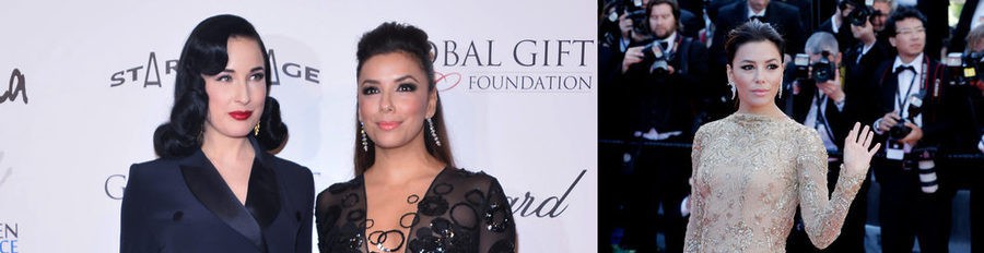 Dita Von Teese acompaña a Eva Longoria en la Global Gift Gala del Festival de Cannes 2013