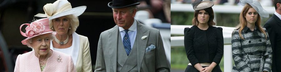 La Reina Isabel, el Príncipe Carlos, la Duquesa de Cornualles y las Princesas de York inauguran Ascot