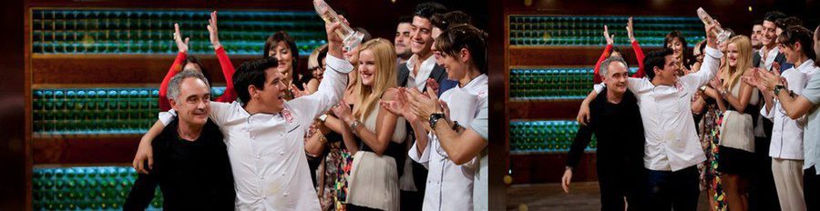 Juan Manuel celebra su victoria en 'MasterChef' junto a Eva González, Anne Igartiburu y Jesús Olmedo