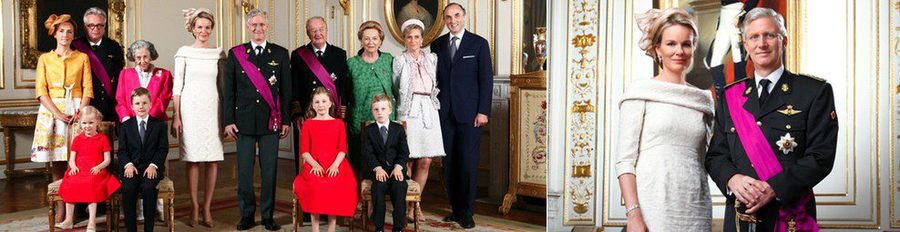 Los Reyes Felipe y Matilde de Bélgica y el resto de la Familia Real estrenan retratos tras la coronación