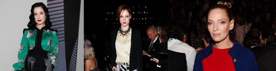 Uma Thurman, Coco Rocha y Dita von Teese 'desfilan' en la Nueva York Fashion Week