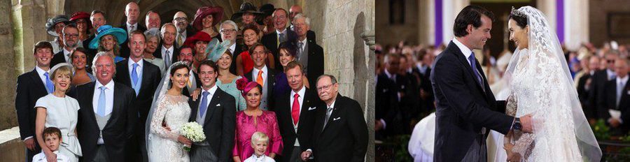 Félix de Luxemburgo y Claire Lademacher posan con sus familias en las fotos oficiales de su boda