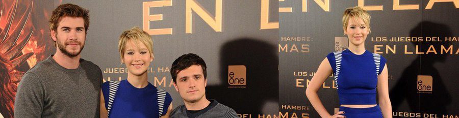 Jennifer Lawrence, Liam Hemsworth y Josh Hutcherson presentan 'Los Juegos del Hambre: En llamas' en Madrid