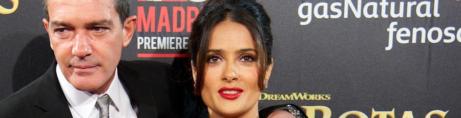 Adriana Torrebejano y Norma Ruiz apoyan a Salma Hayek y Antonio Banderas en el estreno de 'El gato con botas'