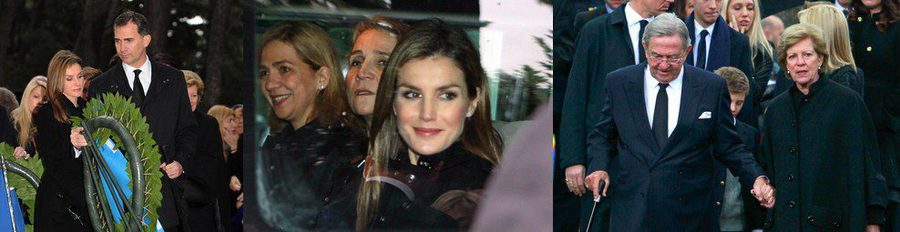 Los Príncipes Felipe y Letizia se unen a la Reina Sofía y las Infantas en el recuerdo al Rey Pablo de Grecia