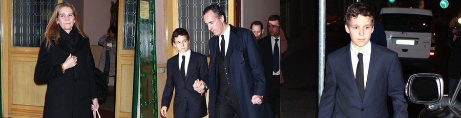 La Infanta Elena arropa a Jaime de Marichalar y su hijo Froilán en la misa funeral por María Concepción Sáenz de Tejada