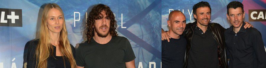 Carles Puyol estrena el documental 'Puyol, más que un capitán' arropado por su novia Vanesa Lorenzo