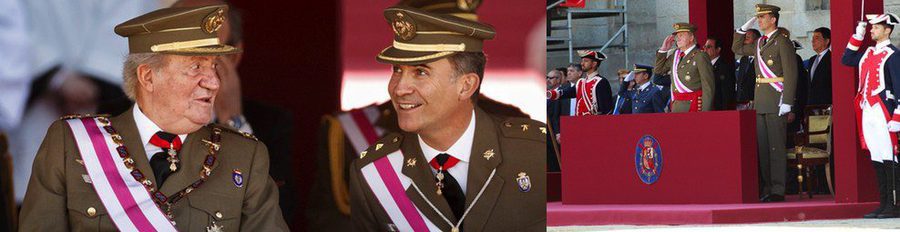 El Rey Juan Carlos y el Príncipe Felipe reaparecen juntos en un acto militar tras la abdicación del Rey