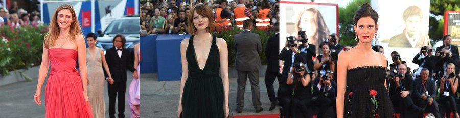 Bianca Balti y Julie Gayet arropan a Emma Stone en el estreno de 'Birdman' en la apertura de Venecia 2014