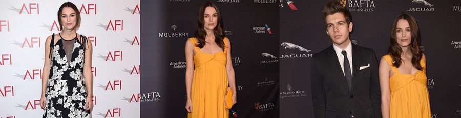 De los AFI al tea party de los Bafta: Keira Knightley reaparece por partida doble tras anunciar su embarazo