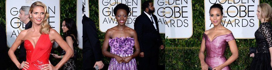 Heidi Klum, Katie Holmes, Kerry Washington y Lupita N'yongo pasean por la alfombra roja de los Globos de Oro 2015