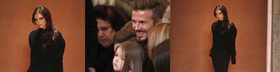 Los Beckham hacen piña en el front row para apoyar el desfile de Victoria Beckham