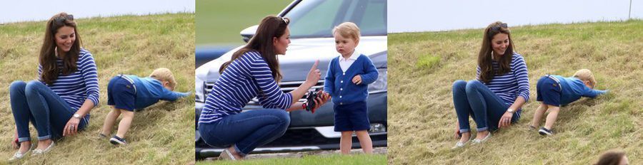 Jorge de Cambridge, un Príncipe revoltoso y curioso durante una jornada de polo con Kate Middleton y el Príncipe Guillermo