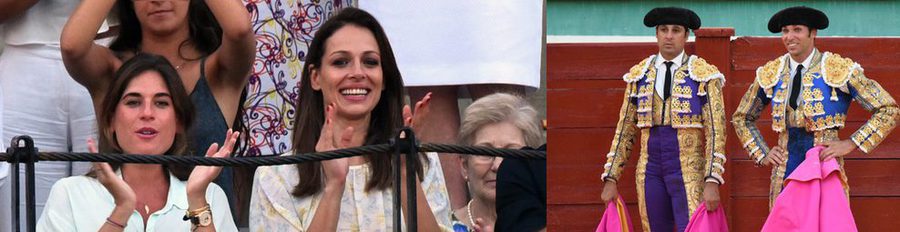 Lourdes Montes y Eva González, cuñadas y amigas orgullosas de sus hombres en una tarde de toros