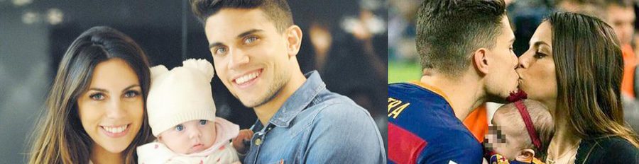 Marc Bartra y Melissa Jiménez y la niña de sus ojos Gala: la foto familiar más tierna