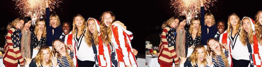 Taylor Swift, Blake Lively, Gigi Hadid y Cara Delevingne celebran el 4 de julio rodeadas de rostros conocidos