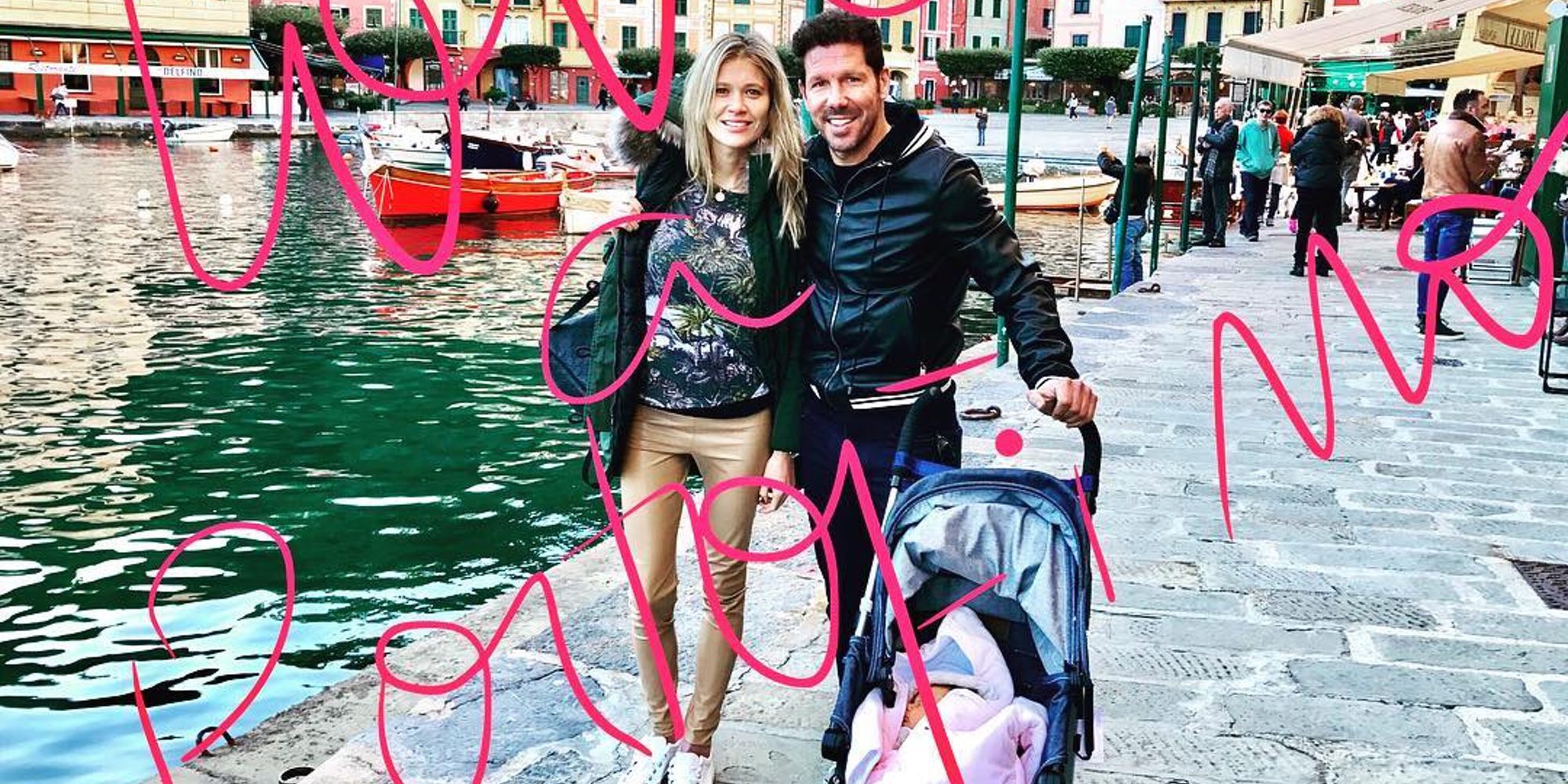 Carla Pereyra y El Cholo Simeone enseñan a su hija Francesca Milán y Portofino