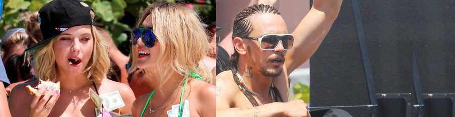 Selena Gomez, James Franco y Vanessa Hudgens desfasan en el rodaje de 'Spring Breakers'