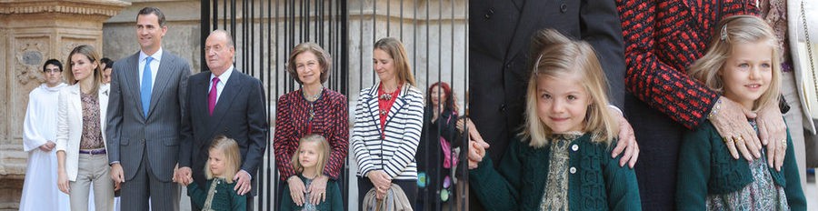 Los Reyes presiden la Misa de Pascua de Mallorca acompañados por los Príncipes y las Infantas Leonor, Sofía y Elena