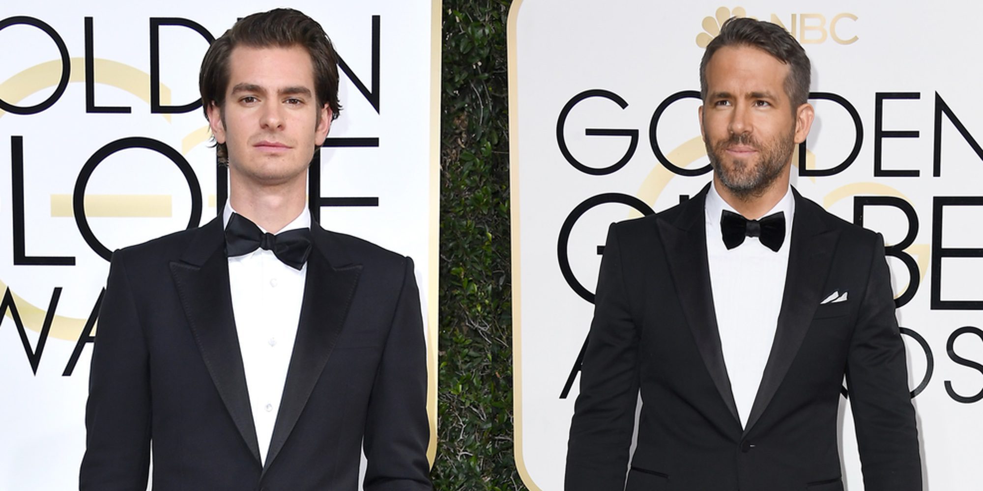 El beso con el que Andrew Garfield consoló a Ryan Reynolds tras perder en los Globos de Oro 2017