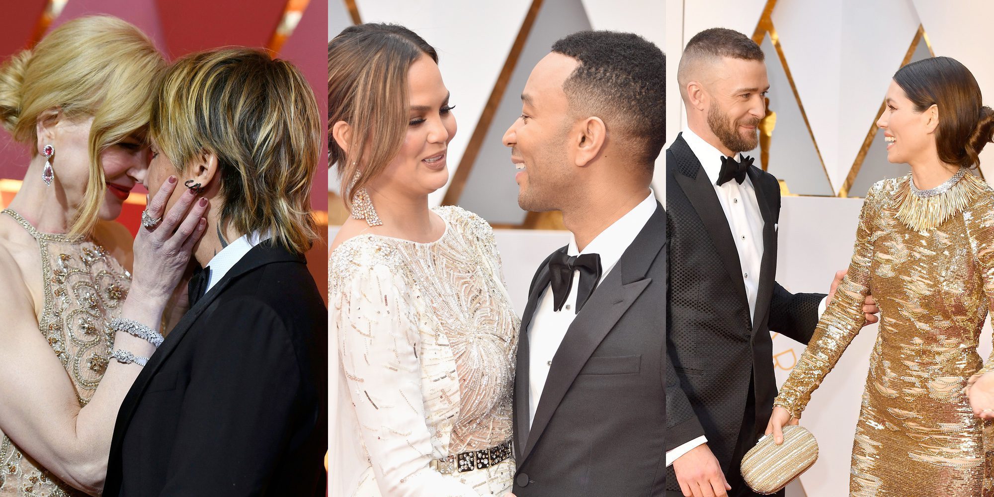 Nicole Kidman y Keith Urban, John Legend y Chrissy Teigen y Jessica Biel y Timberlake: todo amor en los Oscar 2017