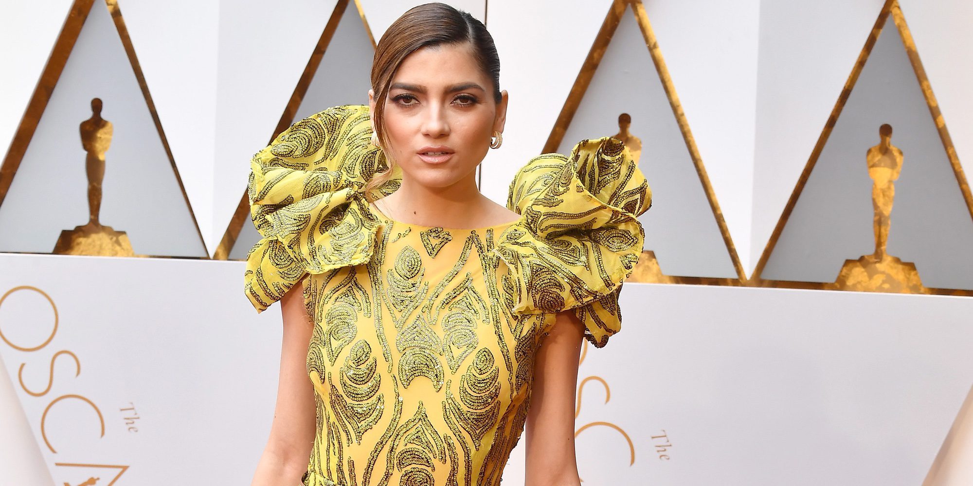 Blanca Blanco, la actriz a la que el vestido le jugó una mala pasada en la alfombra roja de los Oscar 2017