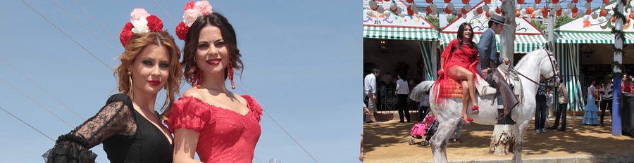 María José Suárez, Elisabeth Reyes y Aída Nizar se visten de flamencas en la Feria de Abril 2012