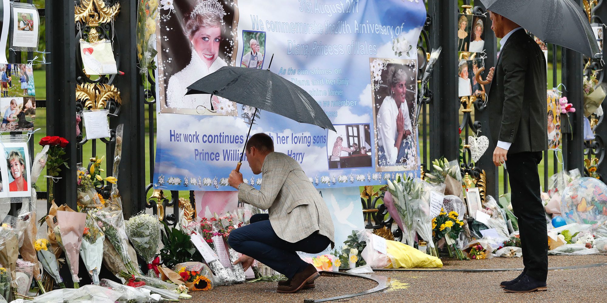 El Príncipe Guillermo y el Príncipe Harry, emocionados en el recuerdo a Lady Di en el 20 aniversario de su muerte