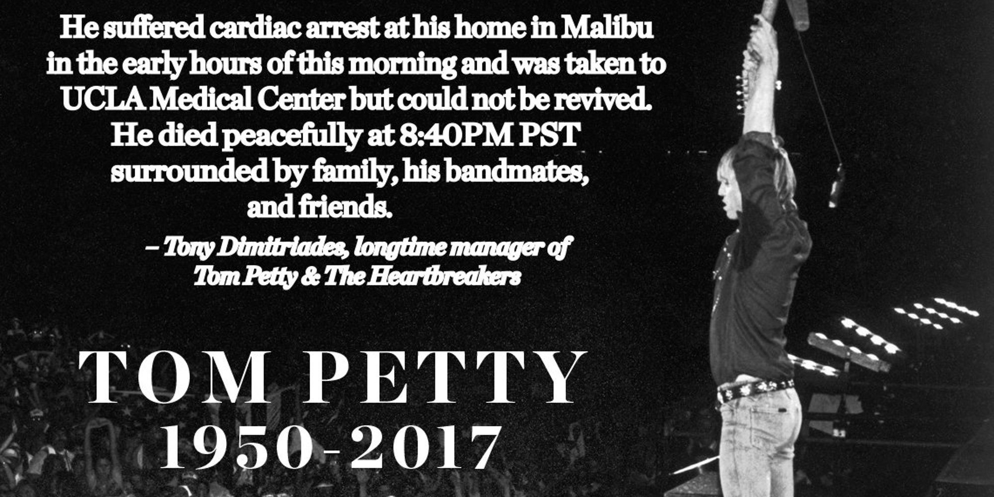 Muere la leyenda del rock Tom Petty a los 66 años a causa de un paro cardíaco