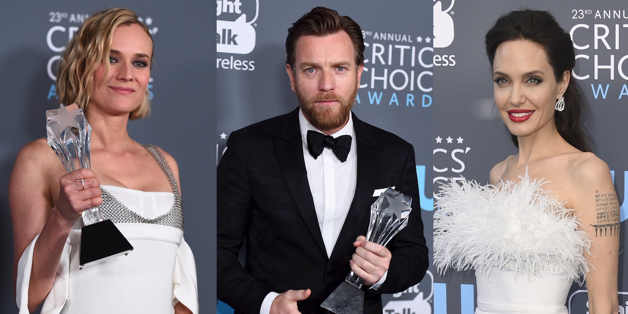 Diane Kruger, Ewan McGregor y Angelina Jolie brillan con luz propia en los Critics' Choice Awards 2017