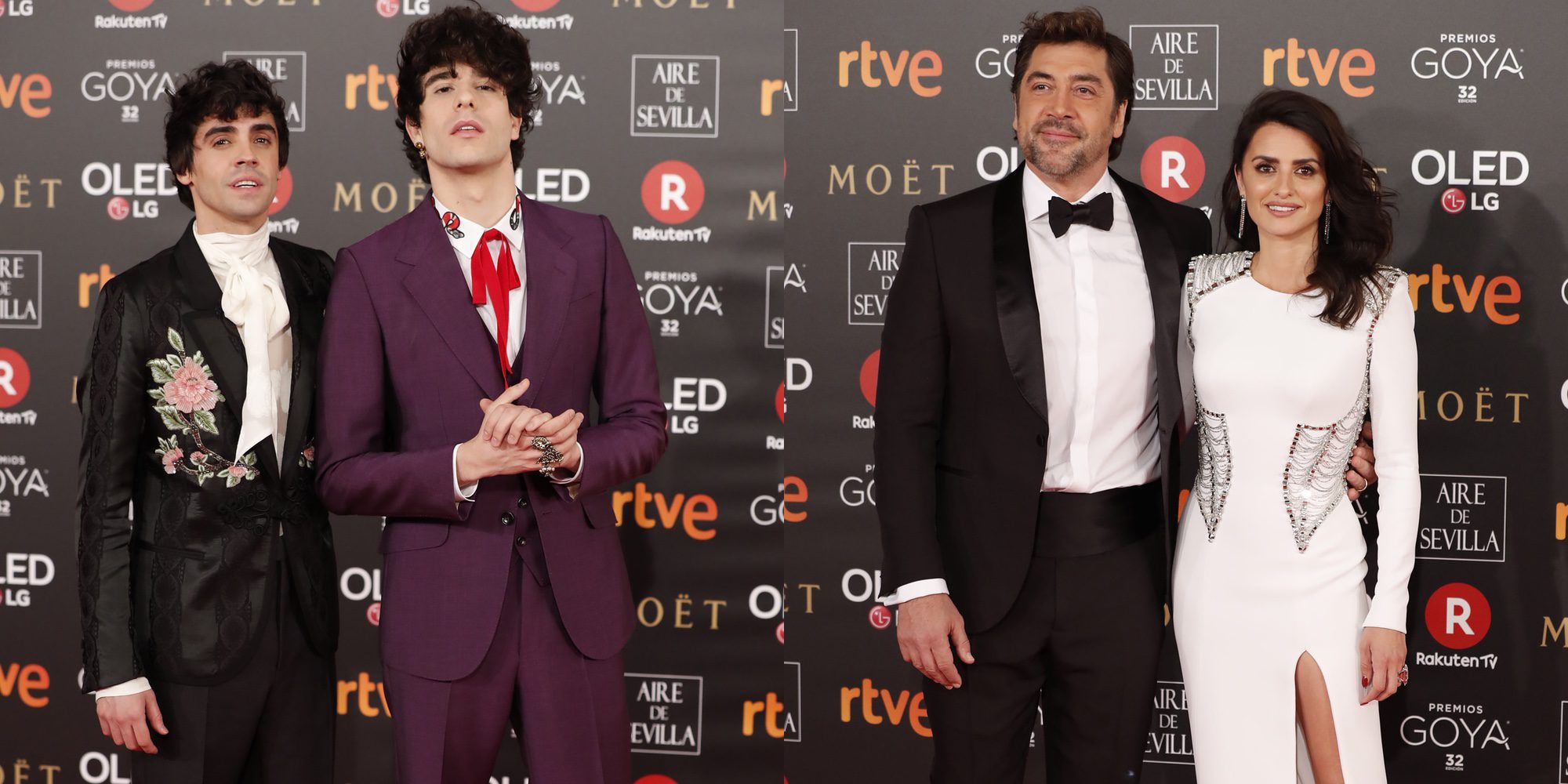 De los Javis a Penélope Cruz y Javier Bardem y Antonio Velázquez y Marta González: las parejas de los Goya 2018