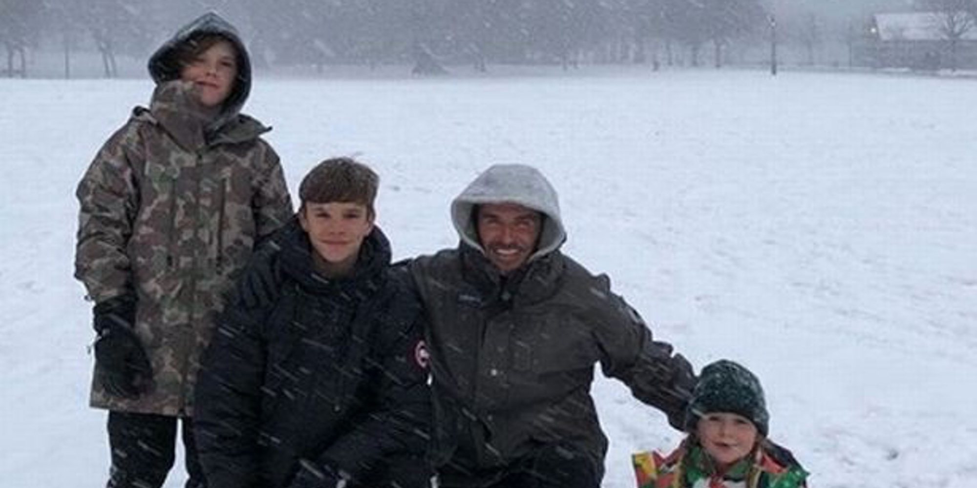 Los Beckham se lo pasan bomba en la nieve