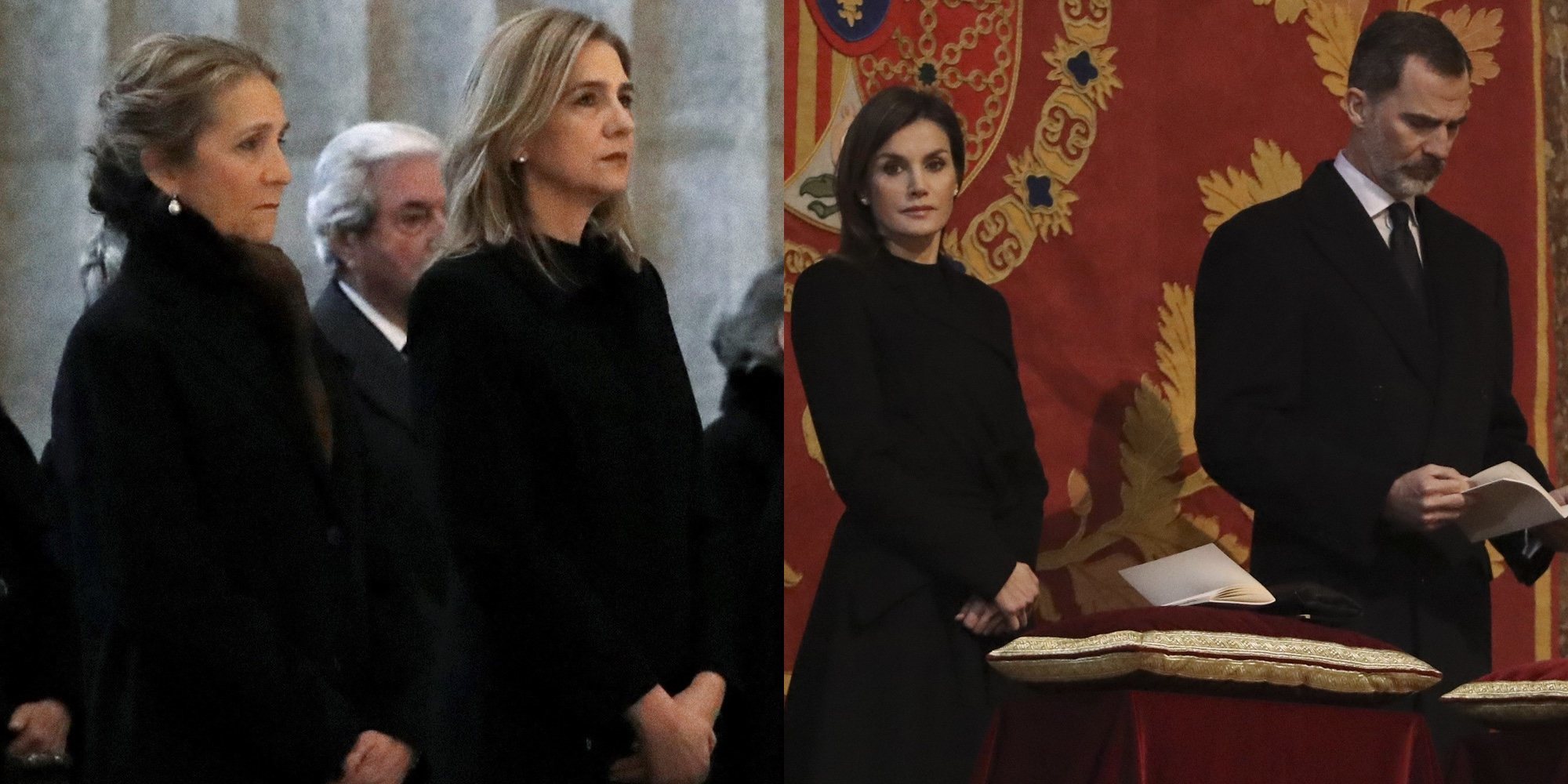 Los Reyes Felipe y Letizia, Juan Carlos y Sofía y las Infantas Elena y Cristina rinden homenaje al Conde de Barcelona