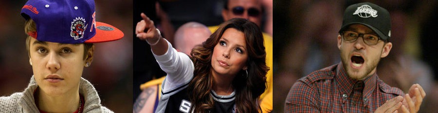 Justin Bieber, Eva Longoria, Ashton Kutcher y Lindsay Lohan, entre los aficionados a la NBA