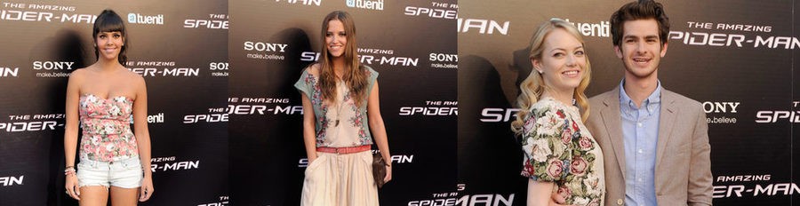 Cristina Pedroche y Ana Fernández arropan a Emma Stone y Andrew Garfield en el estreno de 'The Amazing Spiderman'