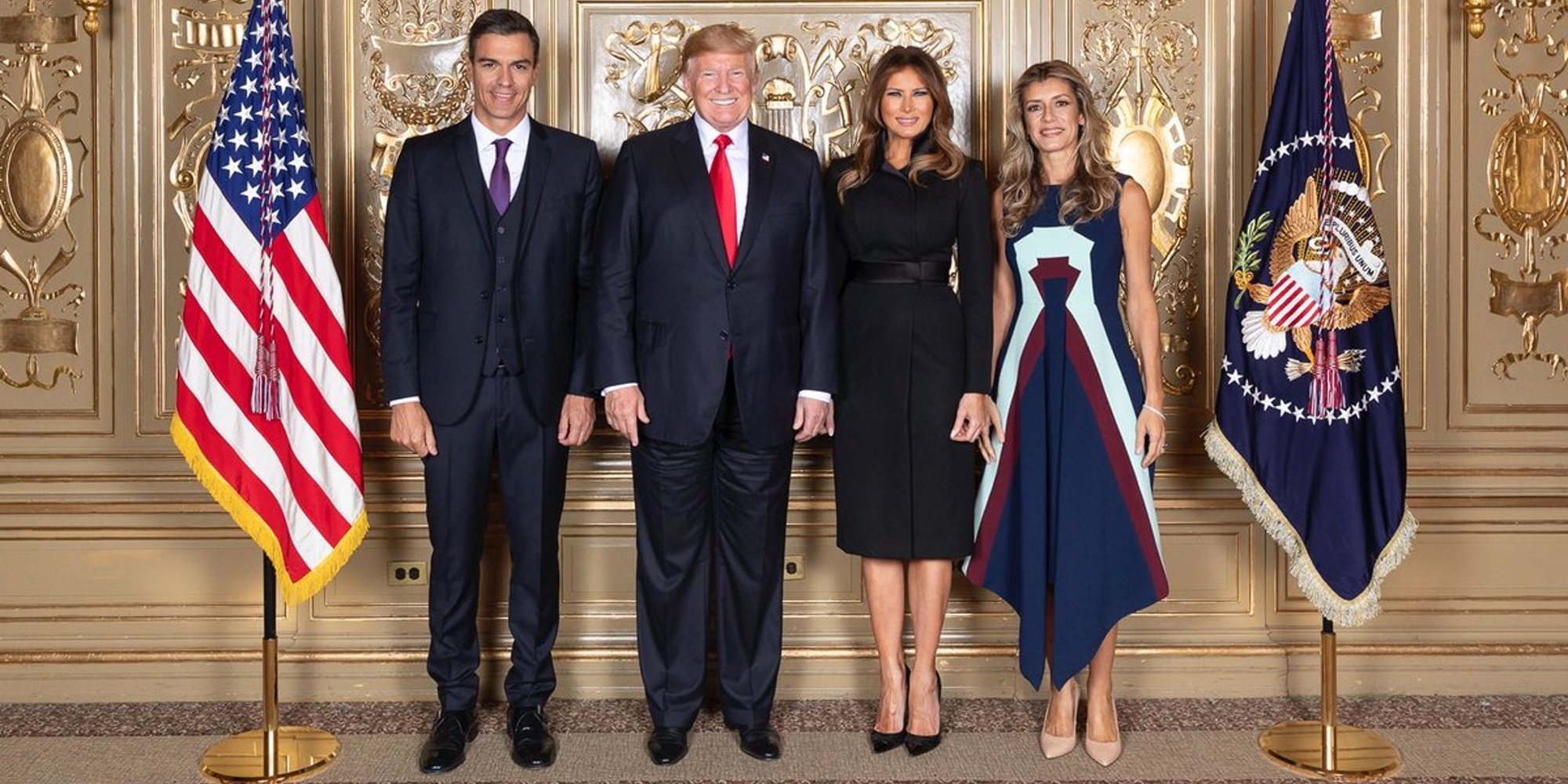 Pedro Sánchez y Begoña Gómez, recibidos por los Donald Trump en Nueva York