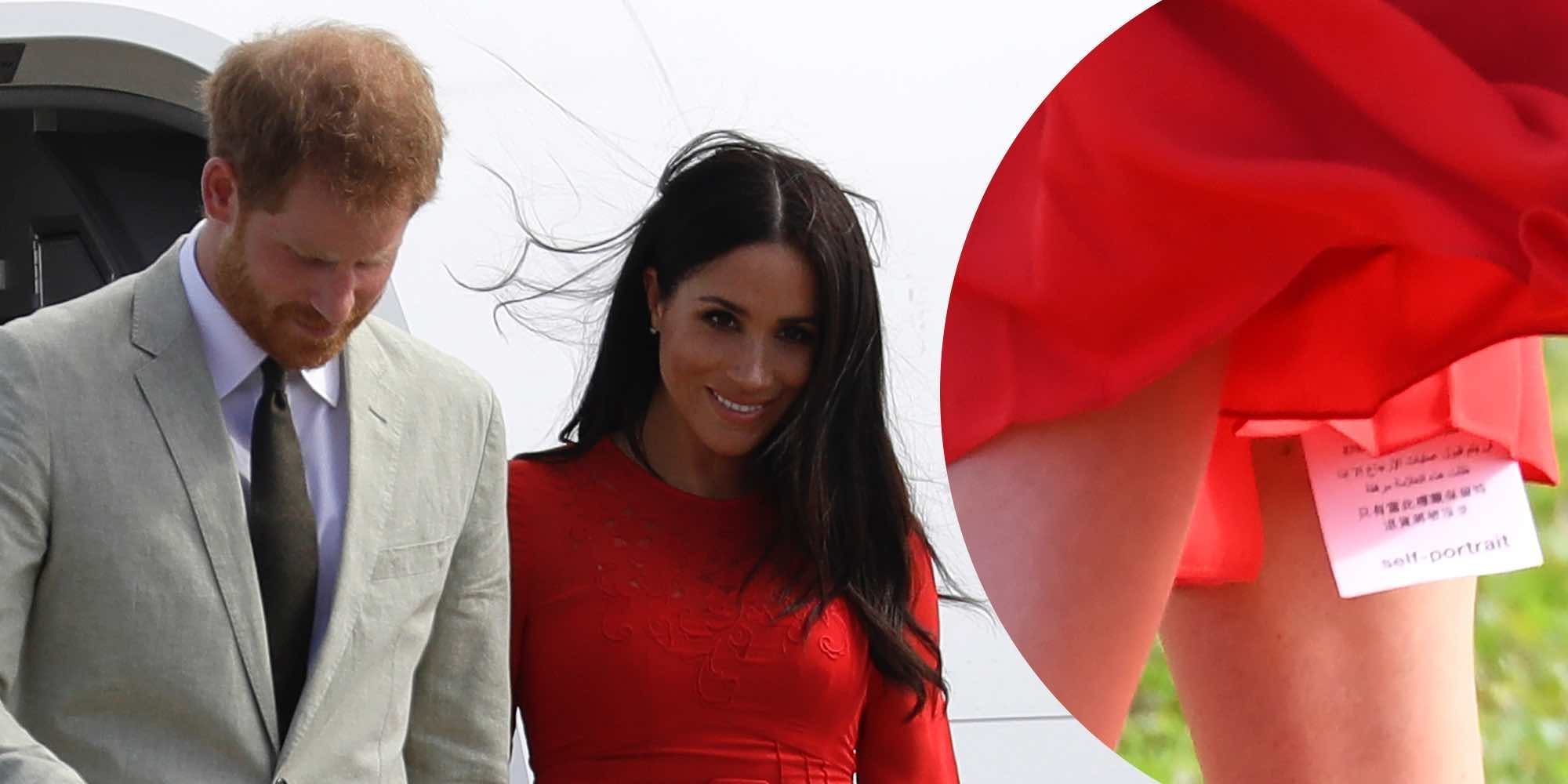 El desliz en forma de etiqueta de Meghan Markle a su llegada a Tonga