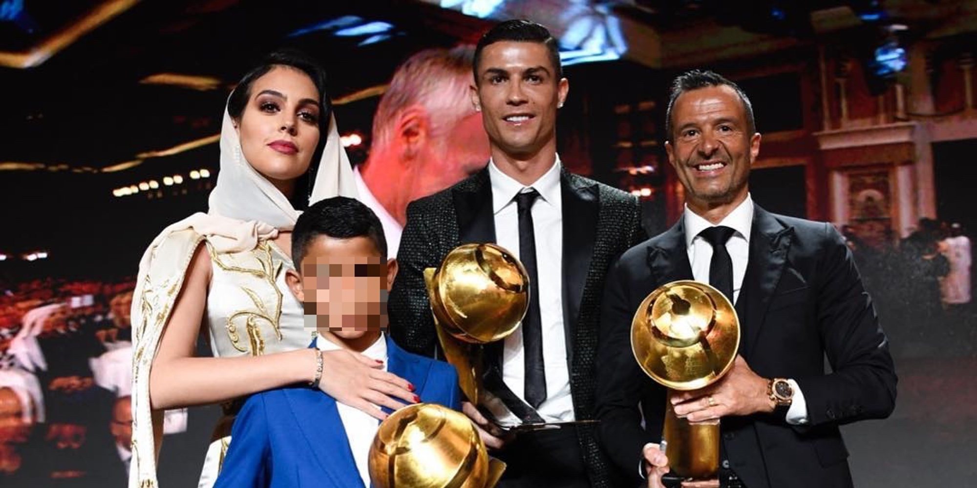 El exotismo de Georgina Rodríguez acompañando a Cristiano Ronaldo en los Globe Soccer Awards