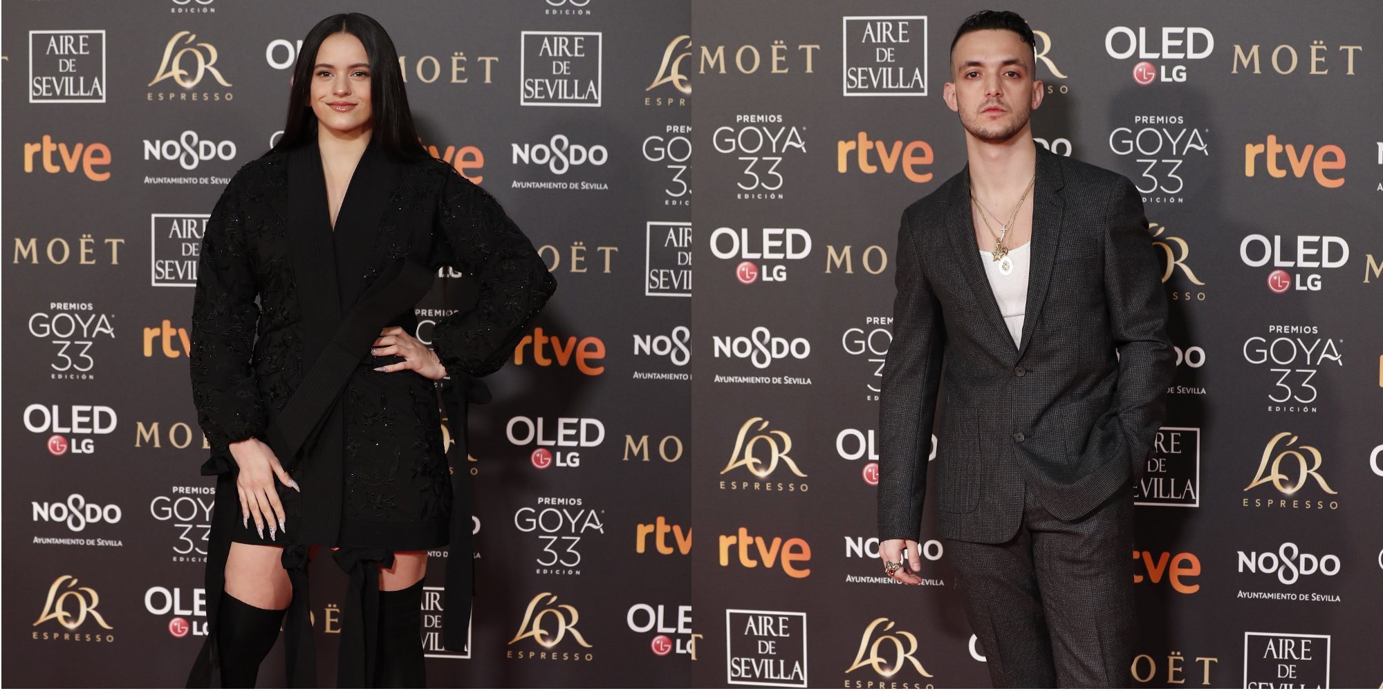 Rosalía y C. Tangana: el temido reencuentro que tuvo lugar en los Goya 2019