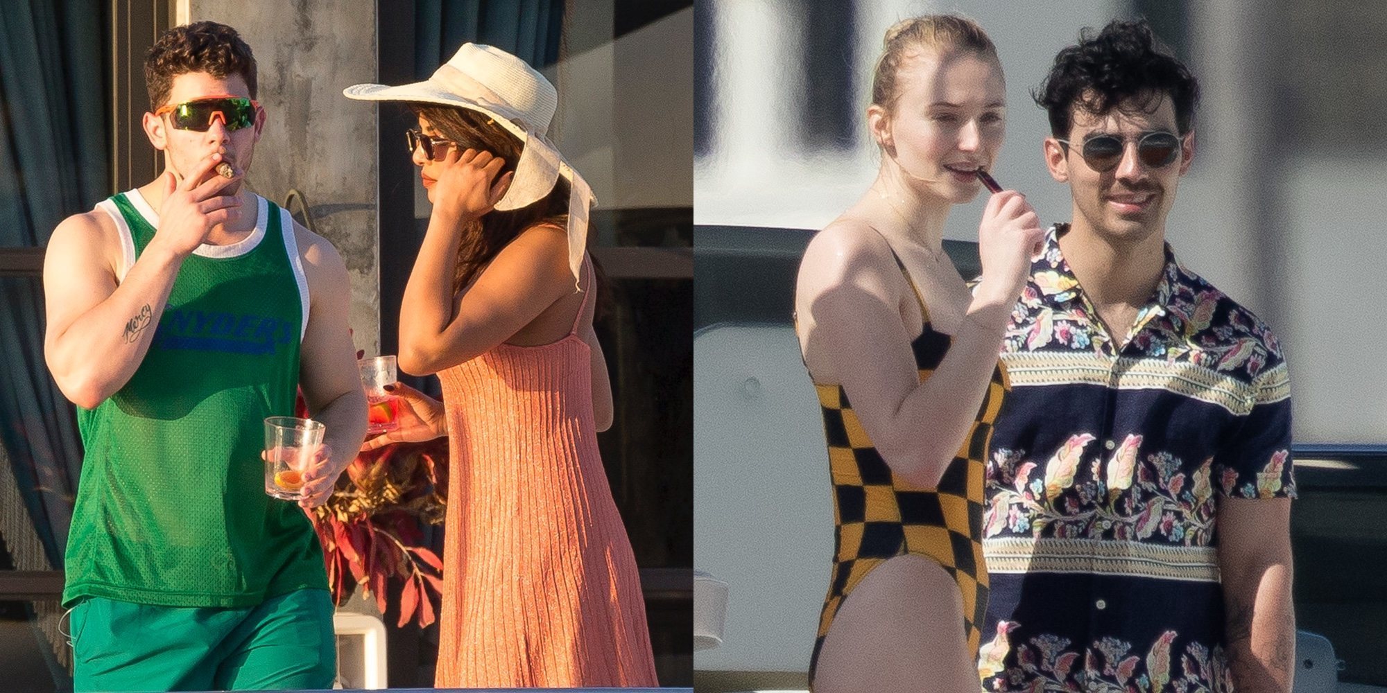 Los Jonas Brothers, Priyanka Chopra y Sophie Turner: jornada de sol y diversión en alta mar