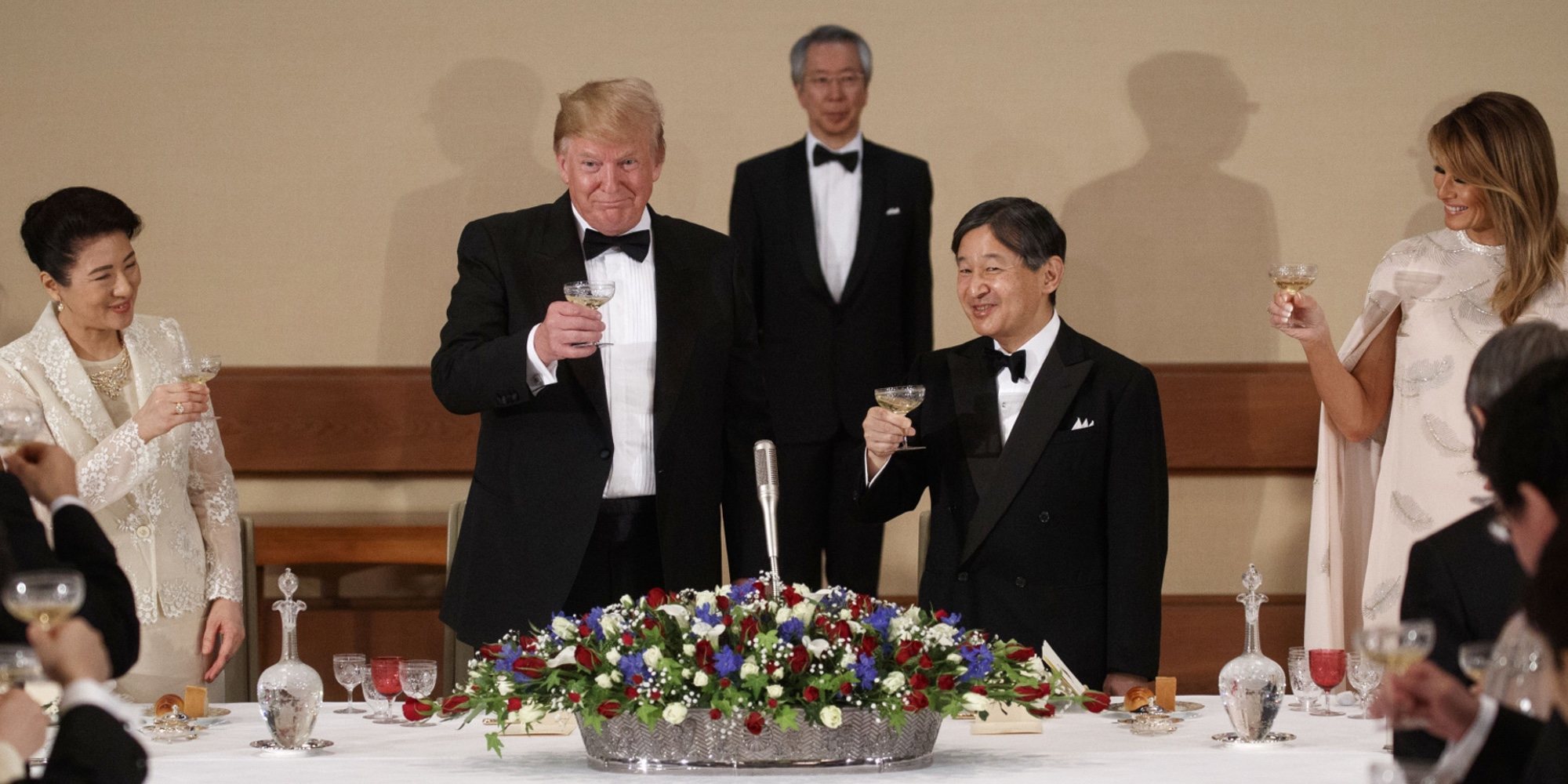 El buen rollo entre Naruhito y Masako de Japón y Donald y Melania Trump