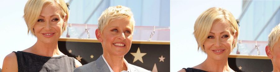 Ellen DeGeneres recibe su estrella en el Paseo de la Fama de Hollywood acompañada por Portia de Rossi