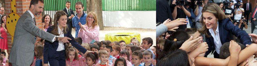 Agridulce apertura del Curso Escolar para los Príncipes: de los silbidos de los manifestantes al cumpleaños feliz a Letizia