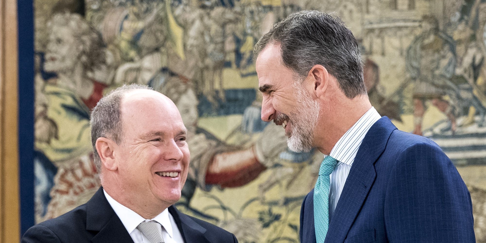 Felipe VI demuestra la buena relación que tiene con Alberto de Mónaco recibiéndole en la Zarzuela