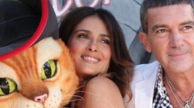 Antonio Banderas y Salma Hayek estrenan 'El Gato con Botas' en Los Angeles con estilo español