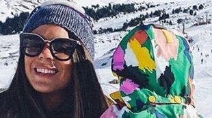 Laura Matamoros estuvo con Benji Aparicio y su hijo Matías de viaje en la nieve