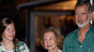 La felicidad de Felipe y Letizia, Leonor y Sofía, la Reina Sofía e Irene de Grecia en su cena familiar en Mallorca